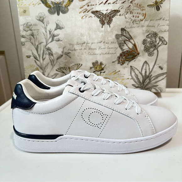 Coach Lowline Low Top Sneaker White with Blue Size 9 / 9.5 Style G5040 - Picture 2 of 15